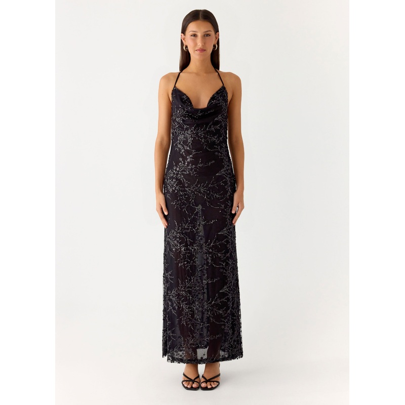 Mayim Sequin Maxi Dress – Black Black US 0