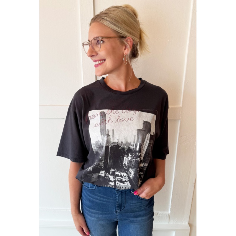 Big Apple City Tee XS Black Sand