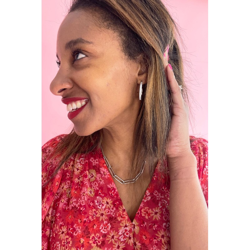 CZ Hoop Earrings Gold