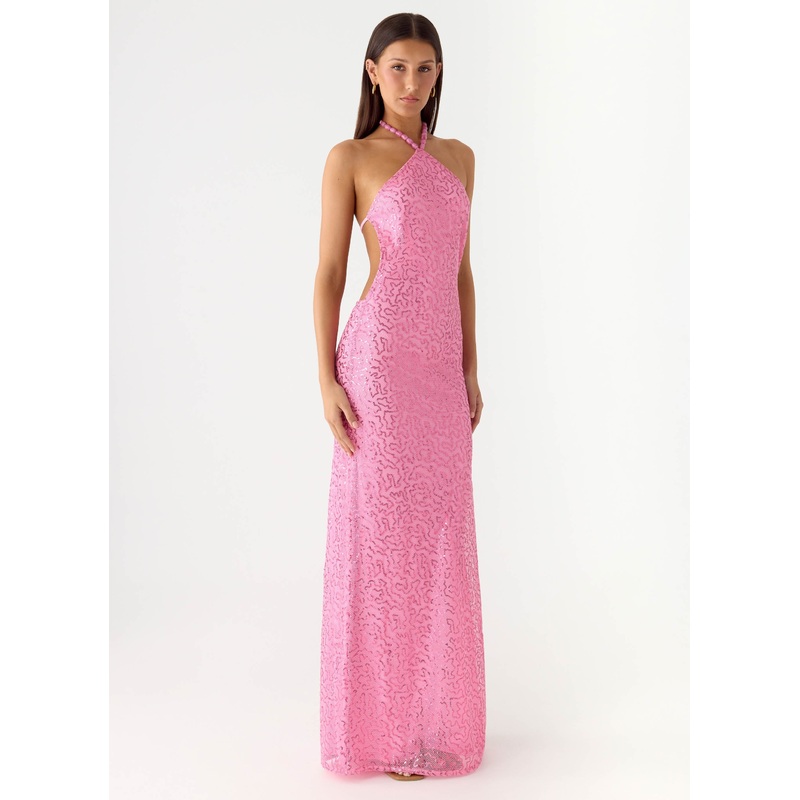 Lorenz Sequin Maxi Dress – Pink Pink US 0