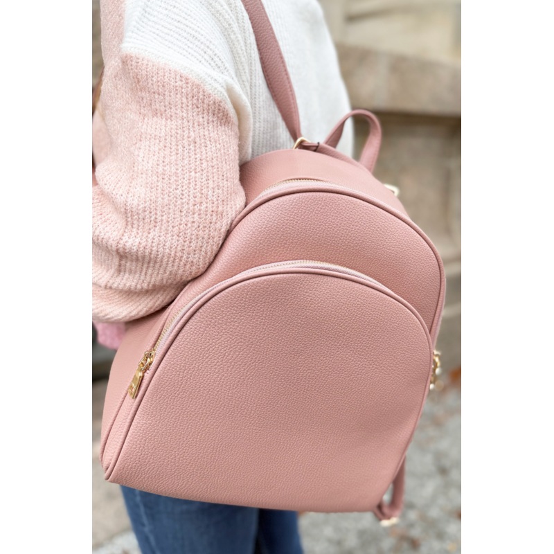 Simone Round Backpack with Front Pocket Light Olive