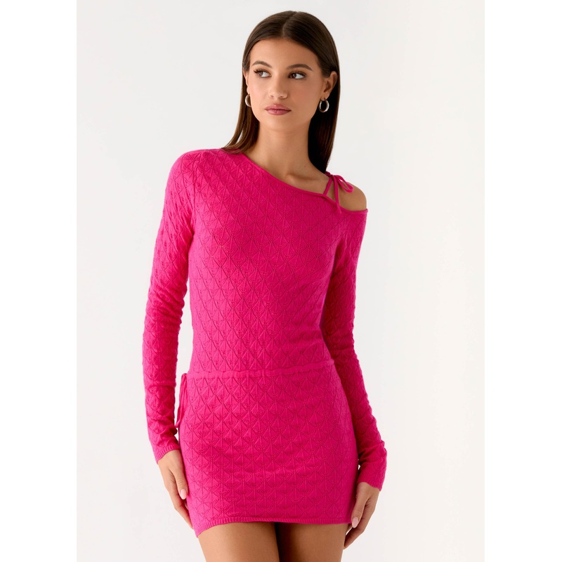 Thalia Knit Mini Dress – Fuchsia Fuchsia XS-S