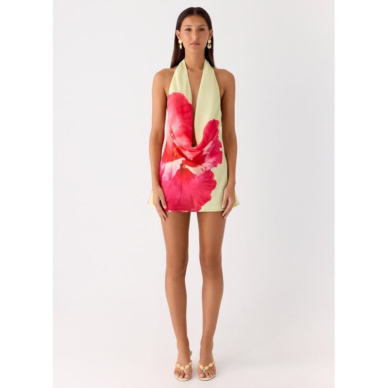 Varindra Cowl Mini Dress – Yellow Floral Spritz Yellow Floral Spritz US 0