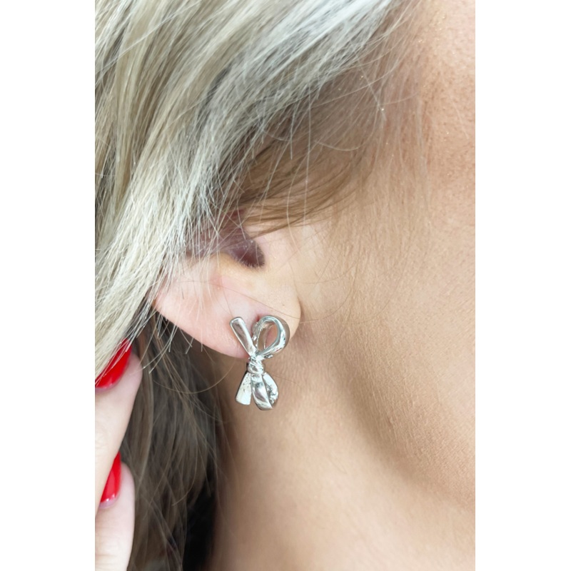 Bow Stud Earrings Gold
