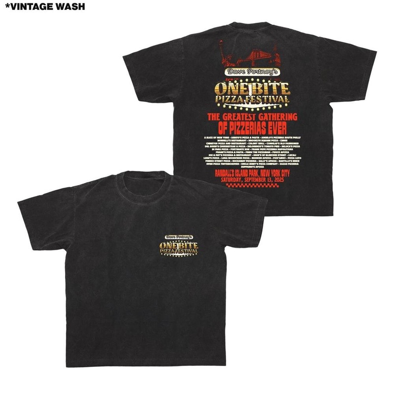 One Bite Pizza Fest 2025 Icons Vintage Wash ’47 Tee Black S