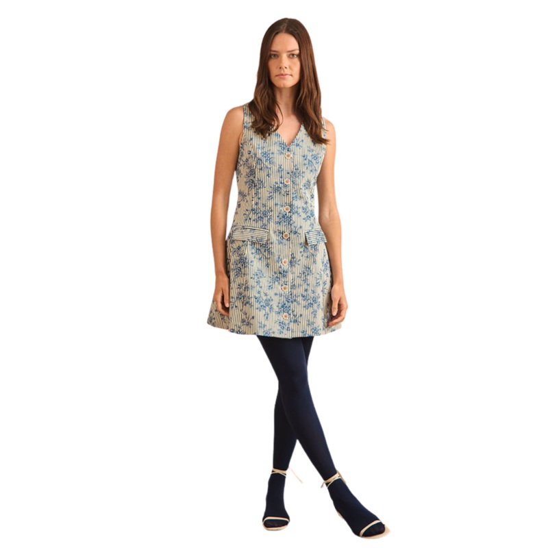 Suni Dress, Cornflower Toile 2