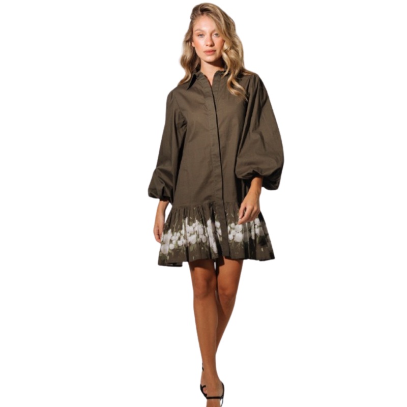 Ana Mini Dress, Garden Olive XS