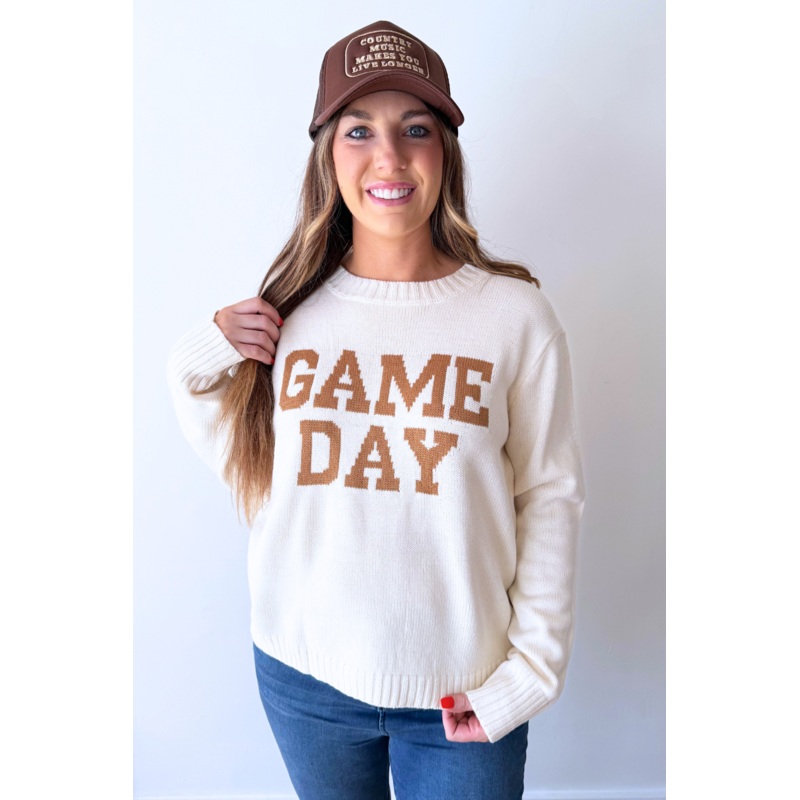 Game Day Sweater Small Ivory