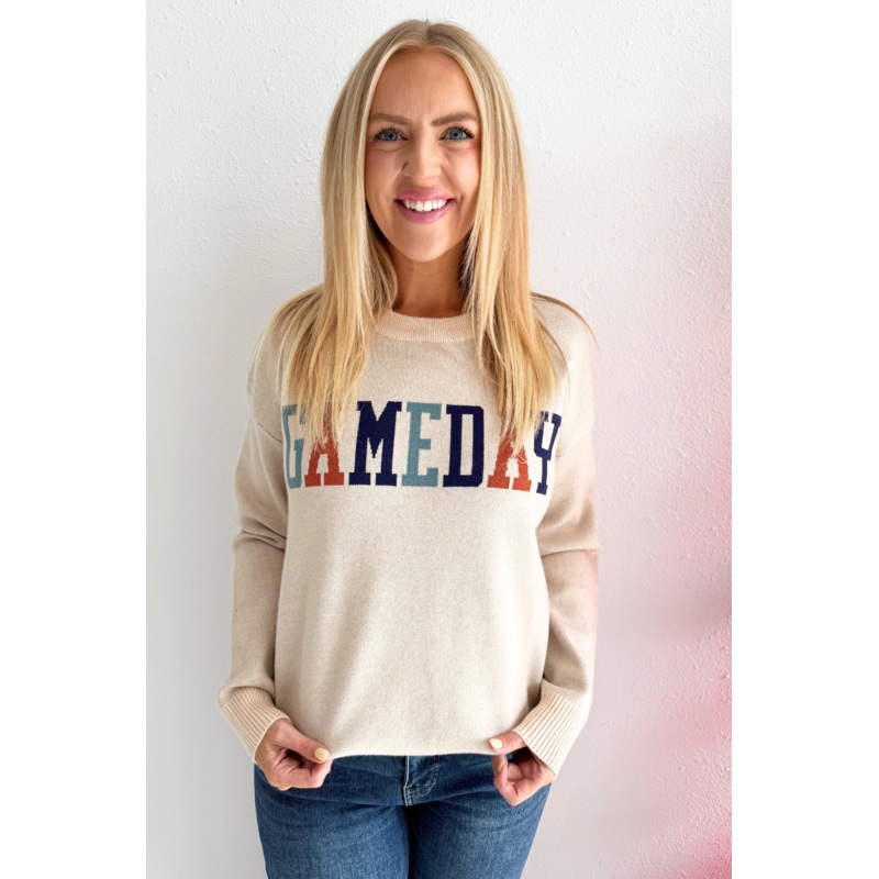 Gameday Jacquard Sweater Small Ivory