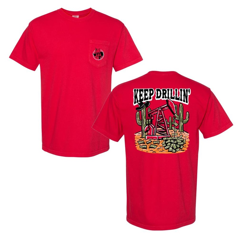 Keep Drillin’ Pocket Tee Red S