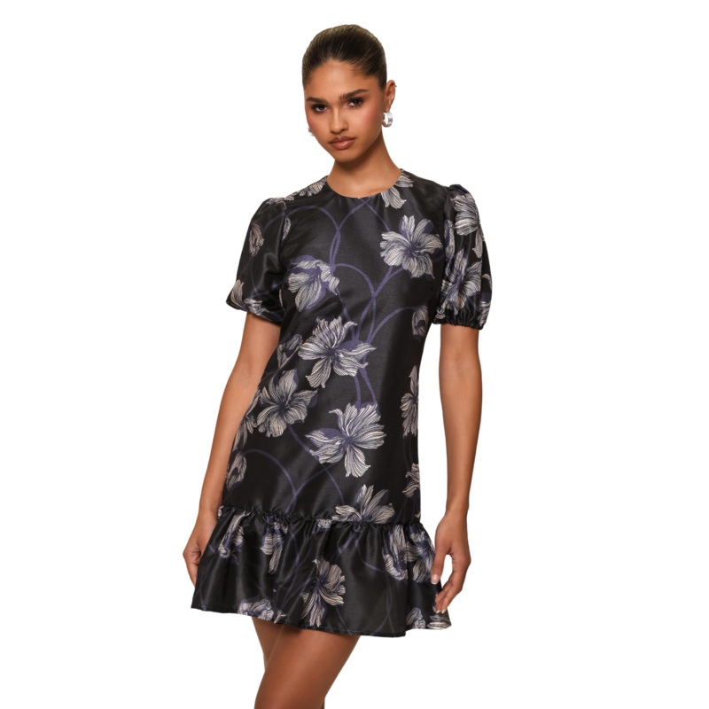 Rayan Dress, Navy Vining Buds XS