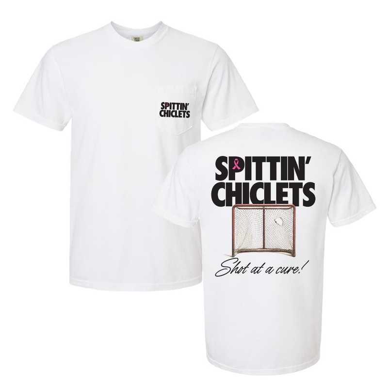 Spittin Chiclets Shot At A Cure Pocket Tee White S