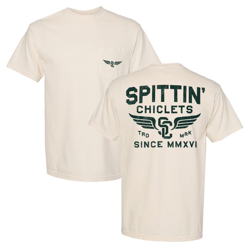 Spittin Chiclets Wings Pocket Tee Ivory S