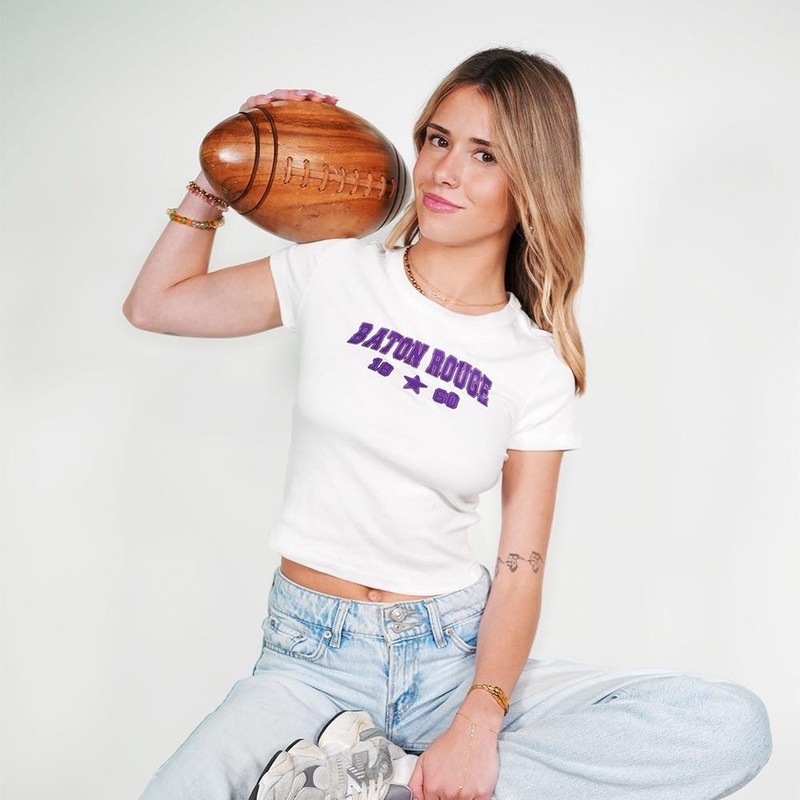 Baton Rouge Baby Tee White XS