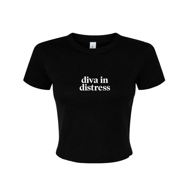 Diva in Distress Baby Tee Black XS
