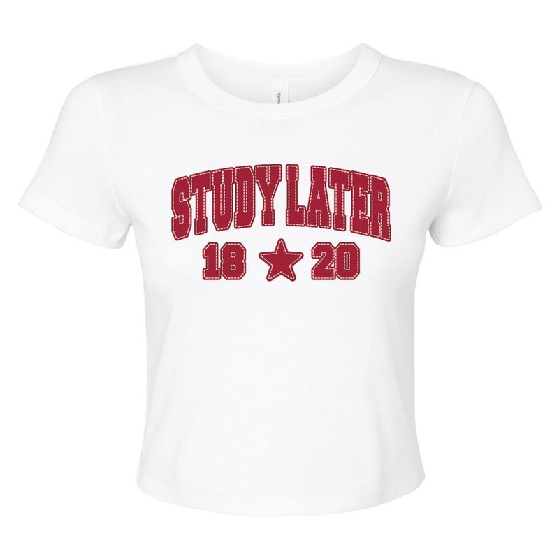 Study Later Baby Tee White XS
