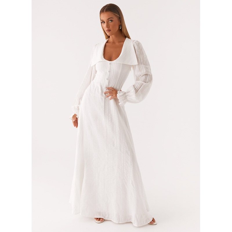 Alima Long Sleeve Maxi Dress – White White US 0