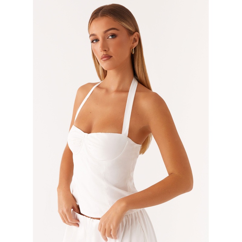 Cheryl Bustier Halter Top – White White US 0