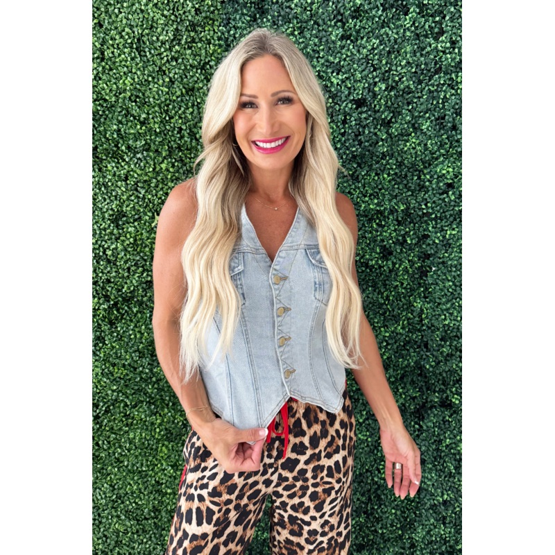 Denim Vest XS Light Blue Denim