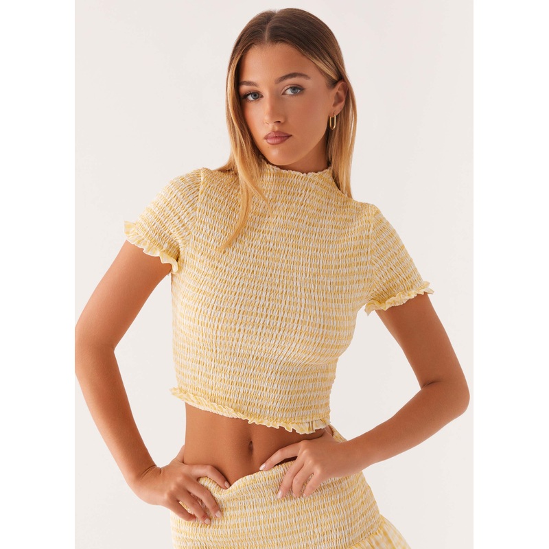 Sweetest Pie T-Shirt – Yellow Gingham Yellow Gingham XXS-XS
