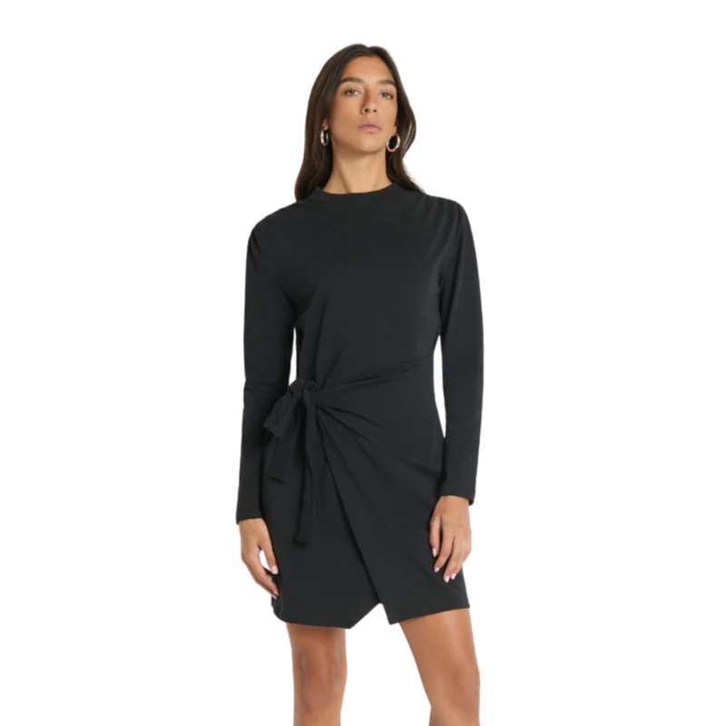 Taylor Wrap Dress, Jet Black XS
