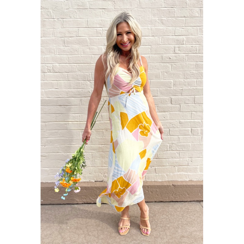 Aura Riviera Midi Dress XS Mellow Yellow