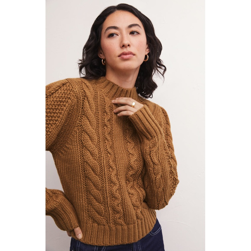 Catya Mock Neck Sweater Sandstone XS