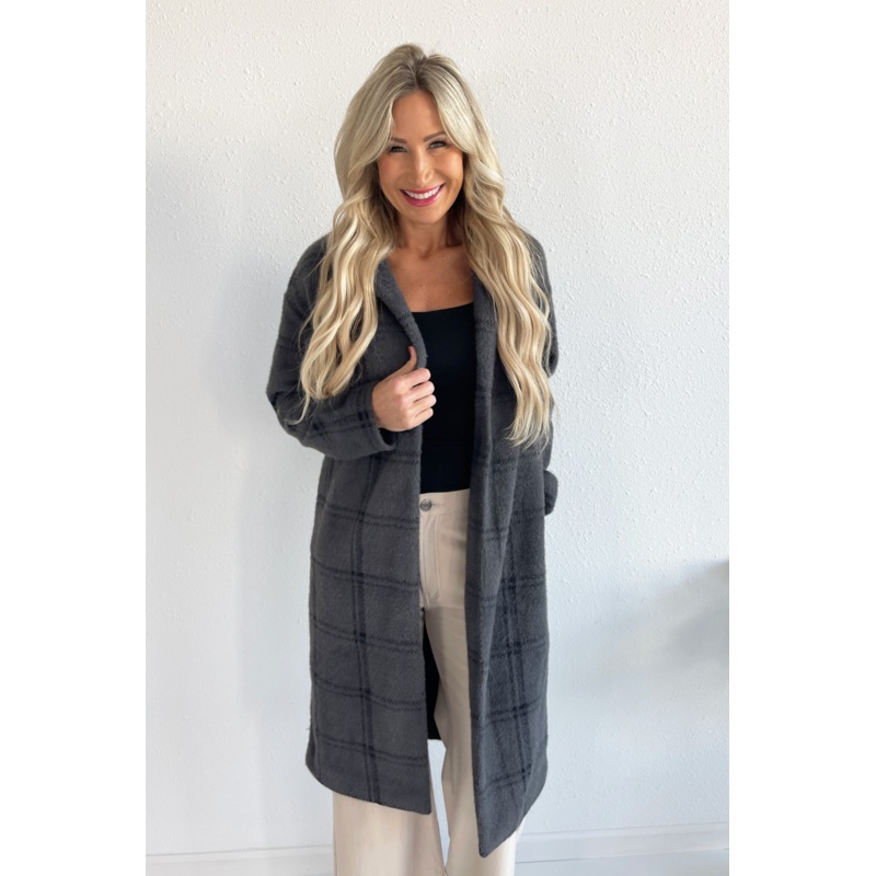 Mason Windowpane Coat Small Sea Salt