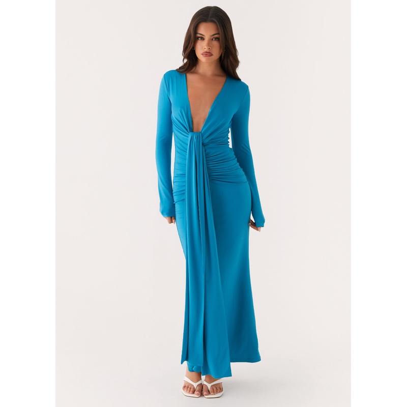 Miesha Long Sleeve Maxi Dress – Blue Blue US 0