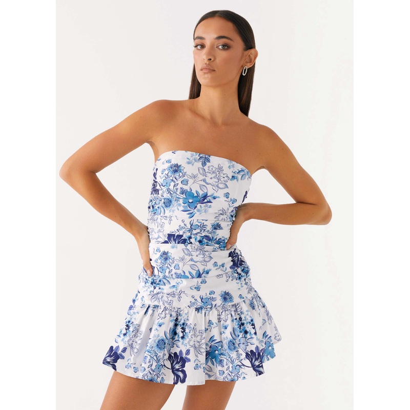 Carmel Mini Dress – Serene Sky Floral Serene Sky Floral US 0