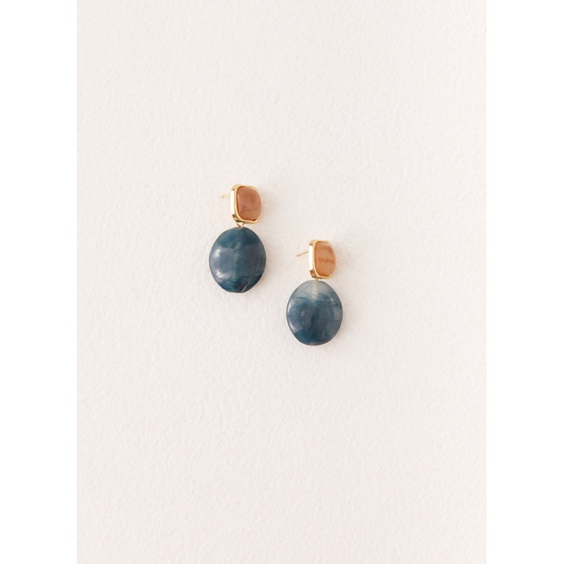 Louie Earrings – Blue Blue One Size
