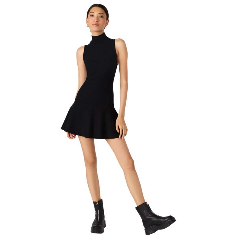 Breslin Sweater Dress, Black XS