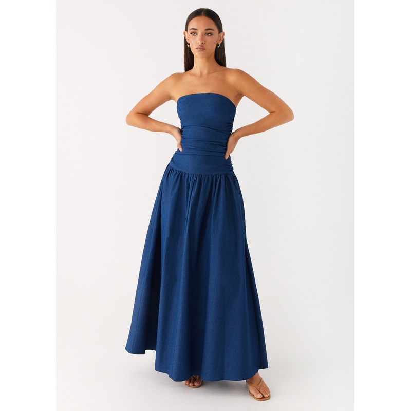 Carmel Denim Maxi Dress – Indigo Indigo US 0