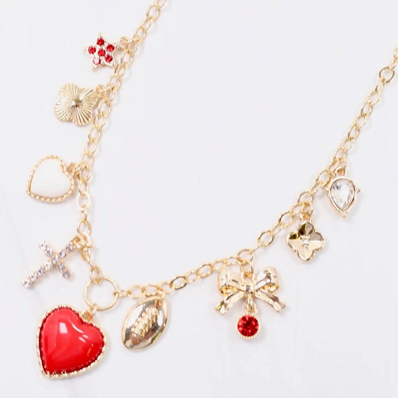 Bentley Charm Necklace Red/Black