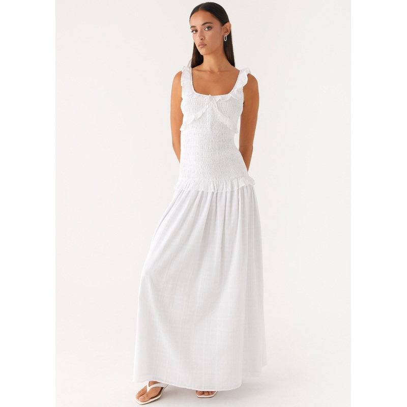 Westlyn Shirred Maxi Dress – White White US 0