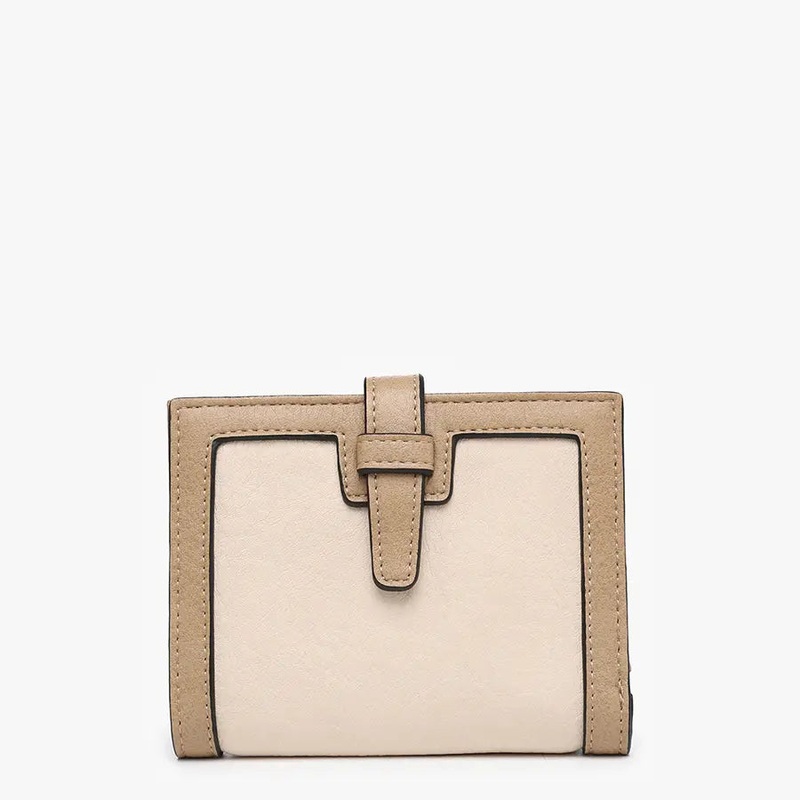 Bessie Canvas Wallet with Snap Closure Beige/Parchment