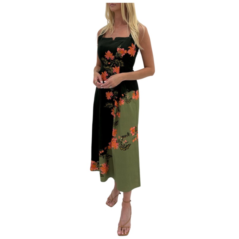 Tillman Midi Dress, Green/Mix Bloom XS