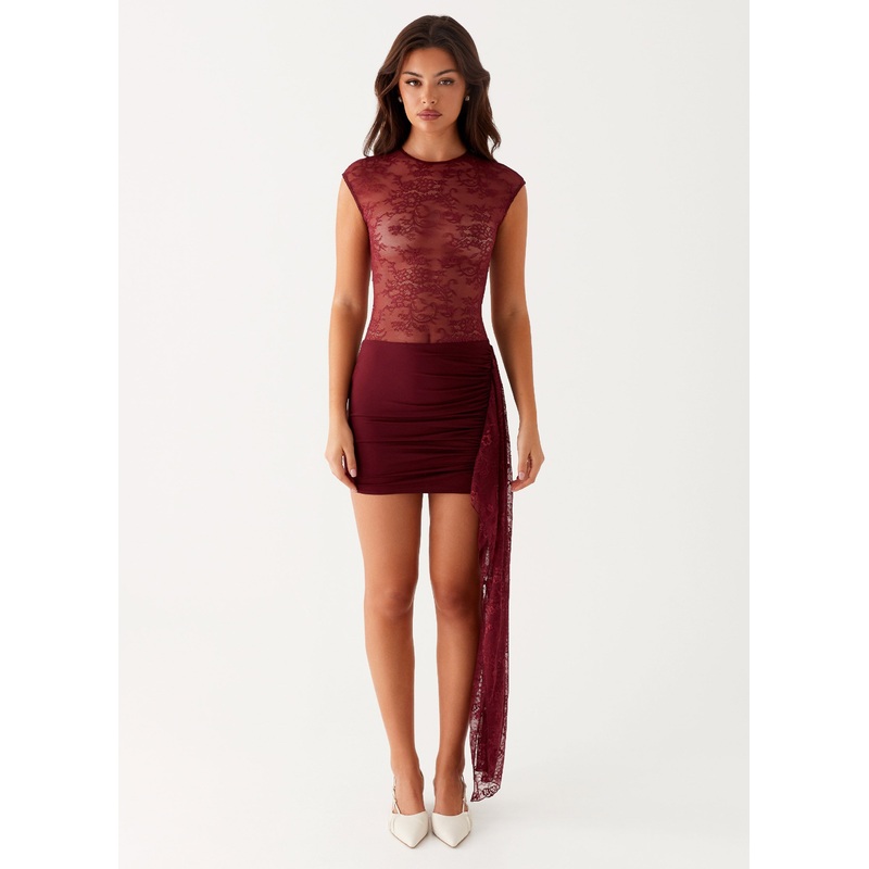 Best Behaviour Mini Dress – Burgundy Burgundy US 0
