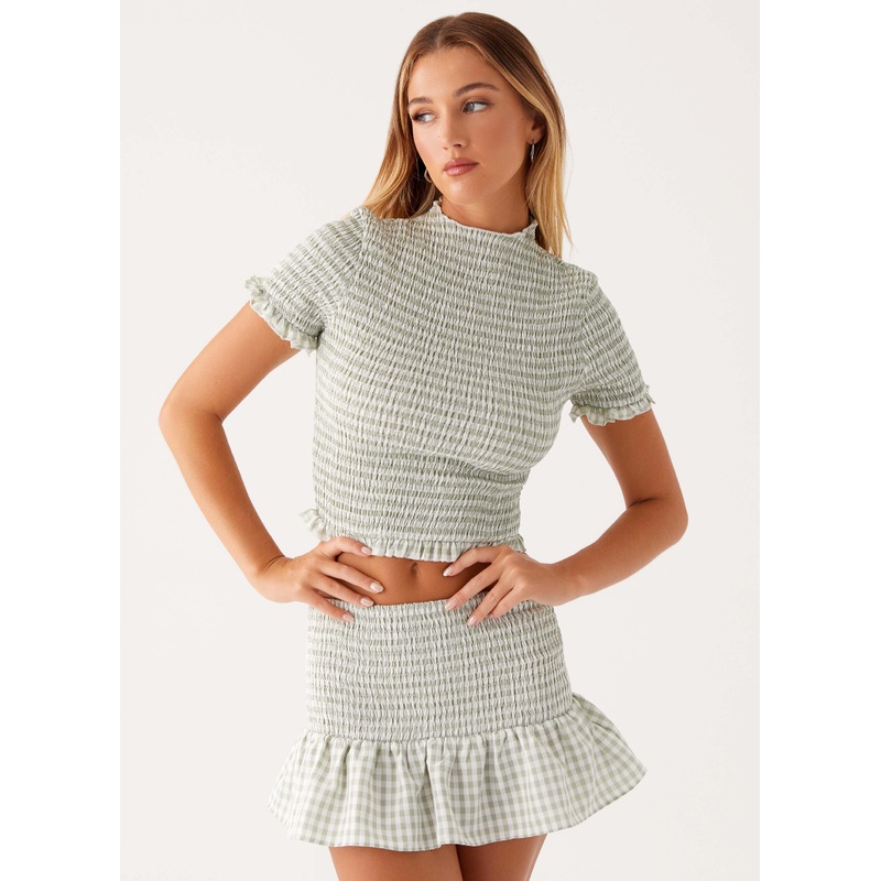 Sweetest Pie T-Shirt – Sage Gingham Sage Gingham XXS-XS