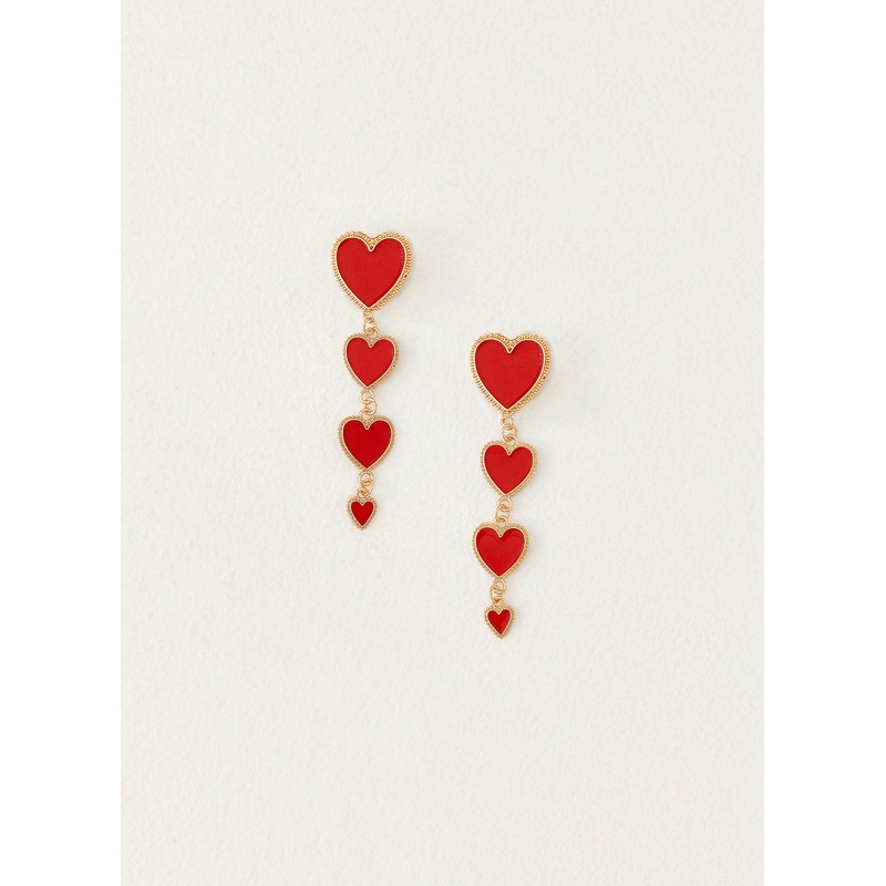 Trevi Heart Earrings – Red Red One Size