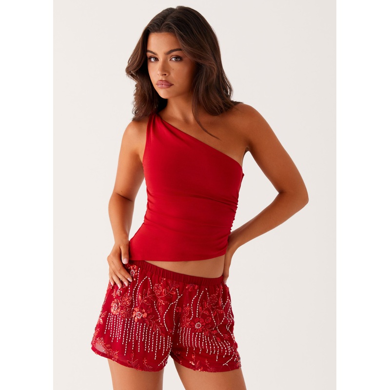 Mercer Sequin Mini Shorts – Red Red US 0