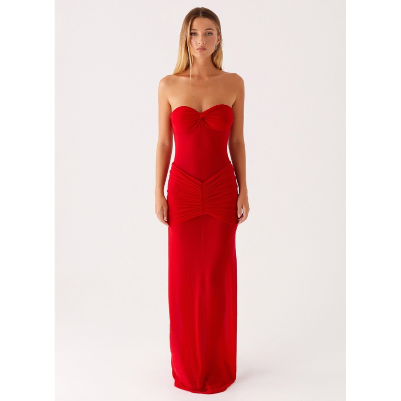 Ottilie Mesh Maxi Dress – Red Red US 0