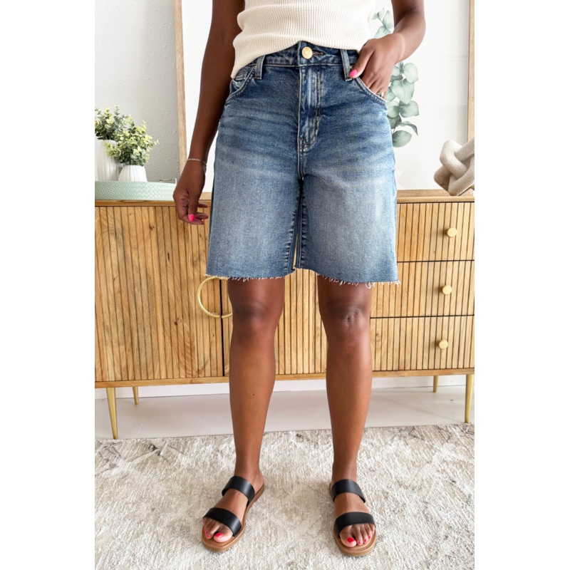 Hailey High Rise Long Bermuda-Basic Raw Hem 00 Vigor
