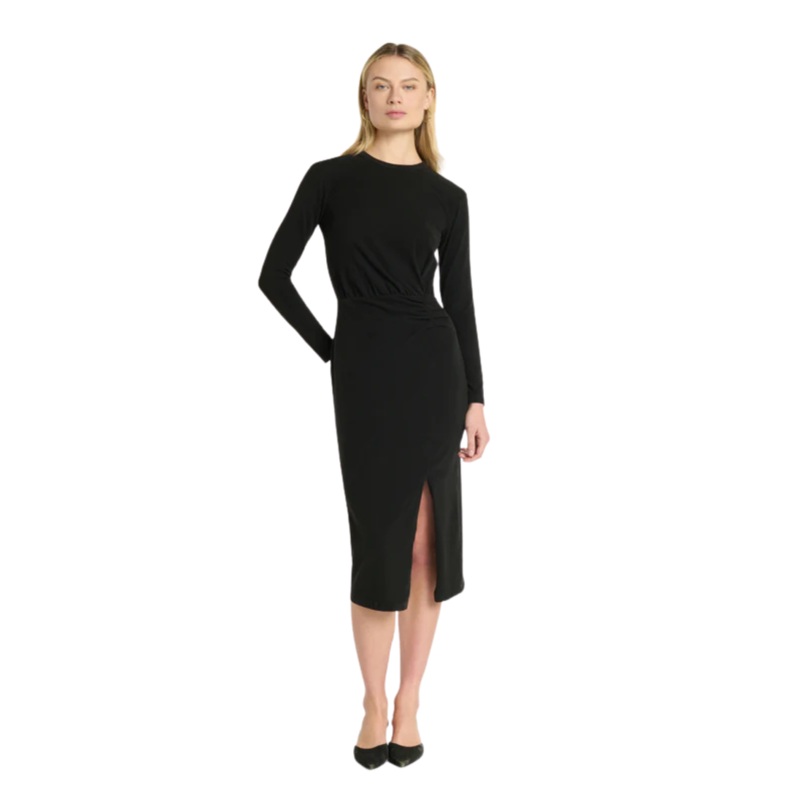 Trista Midi Dress, Jet Black XS