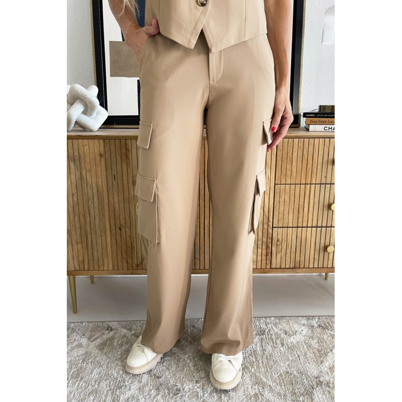 Straight Leg Cargo Trouser Tan Small