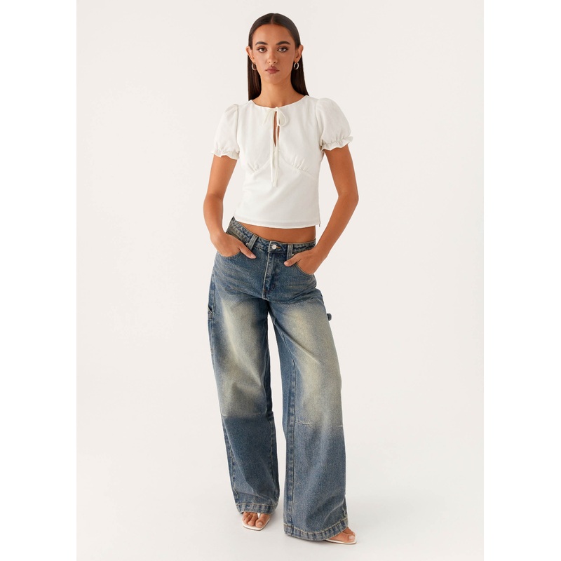 Jaylie Denim Jeans – Dirty Vintage Wash Dirty Vintage Wash US 0