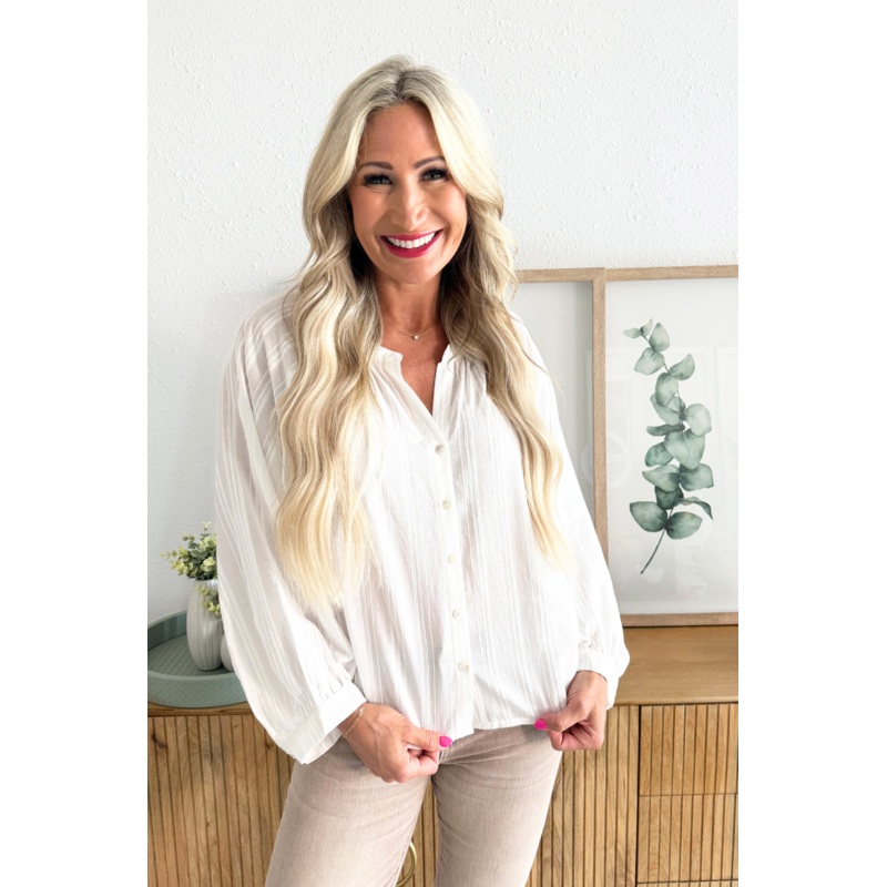 Wren Button Up Top XS White