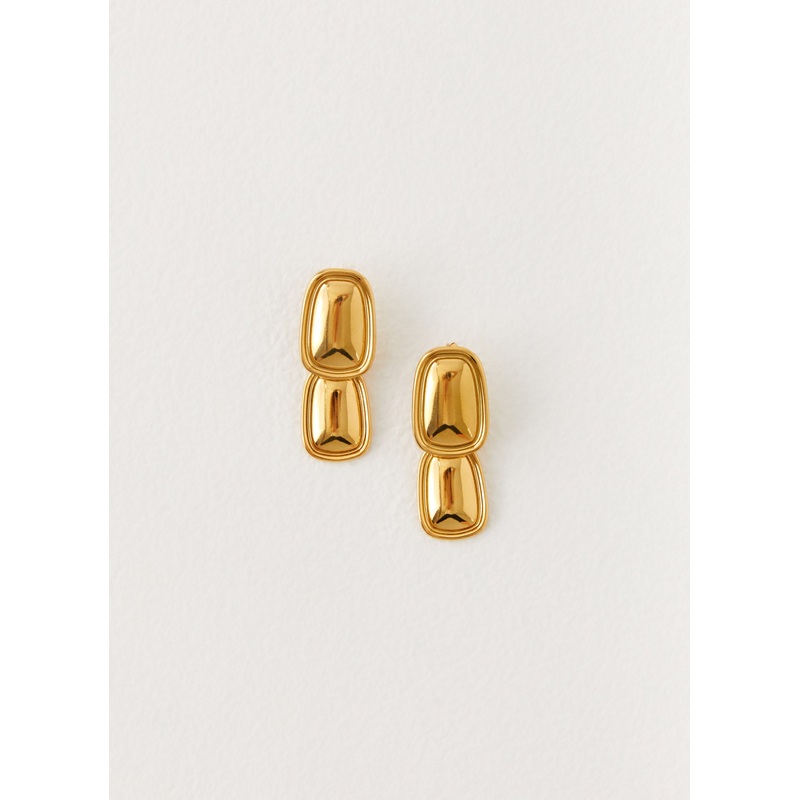 Doubled Up Earrings – Gold Gold One Size