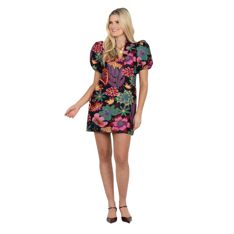 Hampton Mini Dress, Midnight Garden S