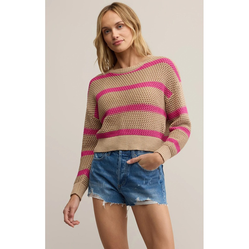 Broadbeach Striped Sweater XS Biscuit
